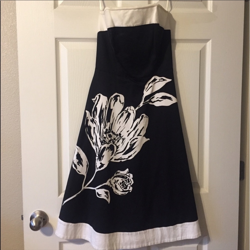 WHBM Strapless Floral Dress